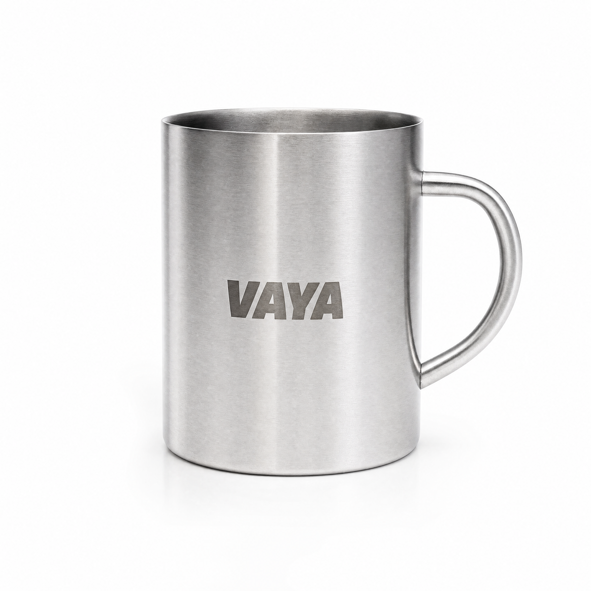 Vaya Edelstahl-Tasse mit Lasergravur, Frontansicht