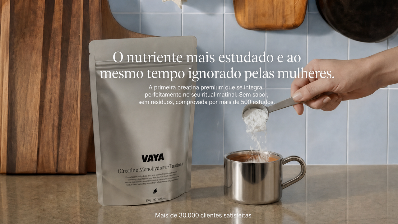 VAYA Creatina – pouch prateada, hero desktop (PT)