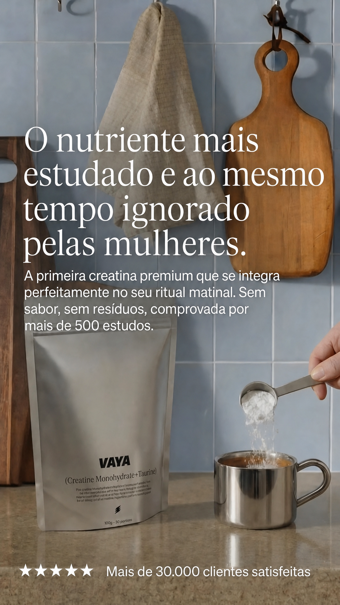 VAYA Creatina – pouch prateada, hero móvel (PT)